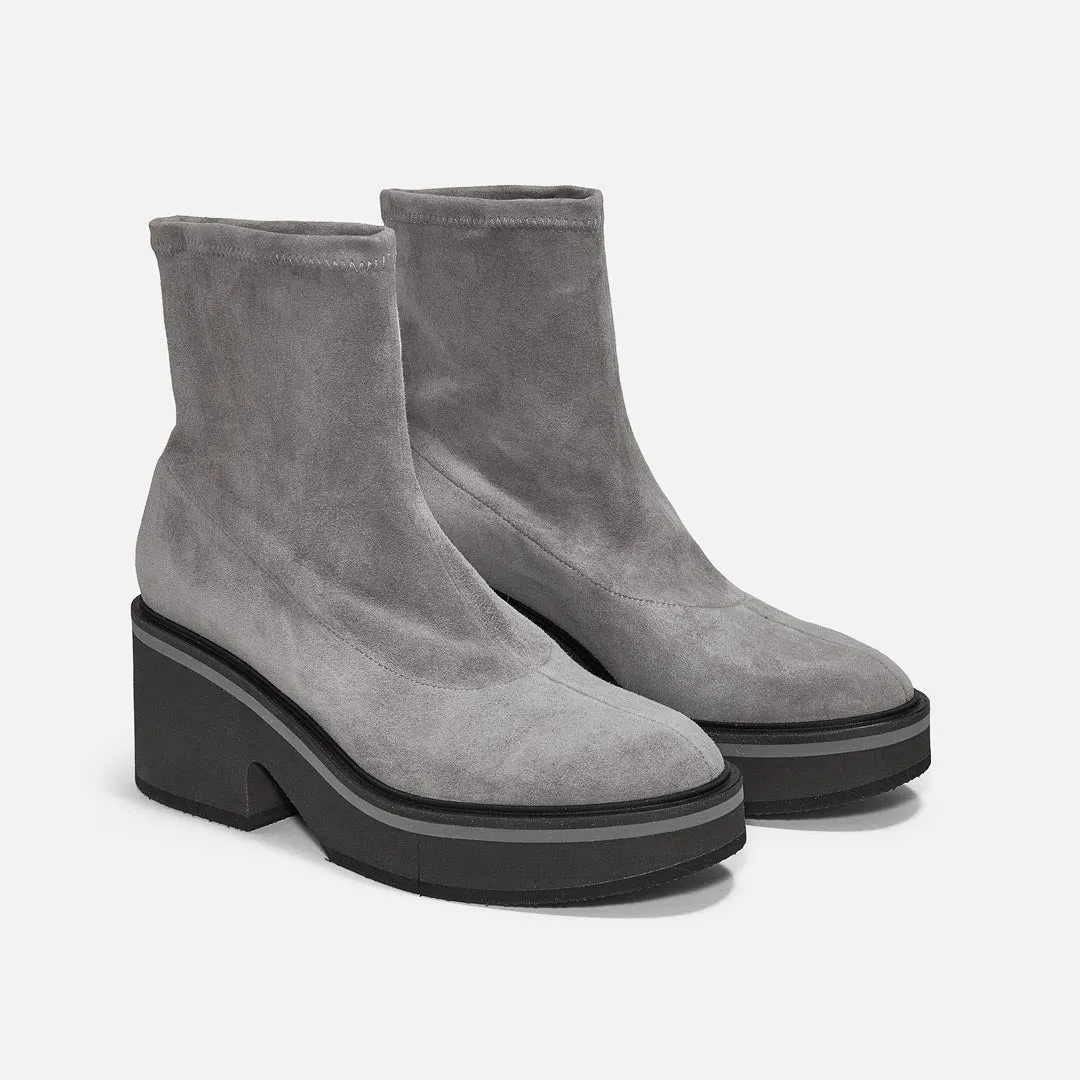 ALBANE bottines, cuir d'agneau velours gris || OUTLET