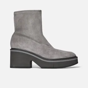 ALBANE bottines, cuir d'agneau velours gris || OUTLET