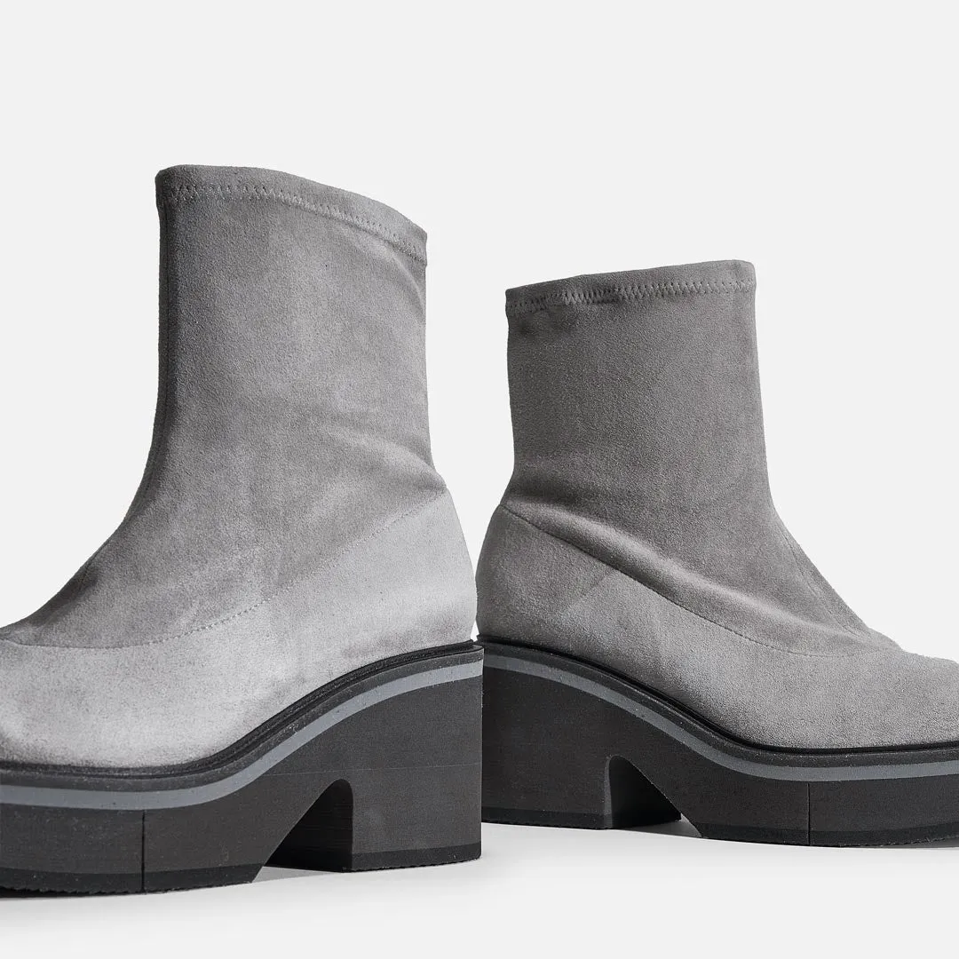 ALBANE bottines, cuir d'agneau velours gris || OUTLET