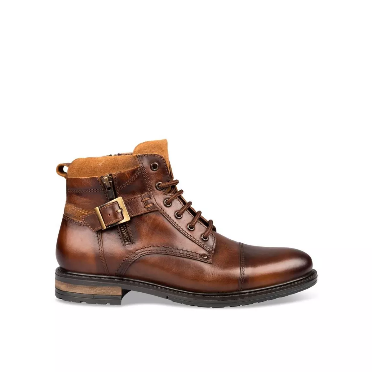 Bottines COGNAC DENIM SIDE CUIR