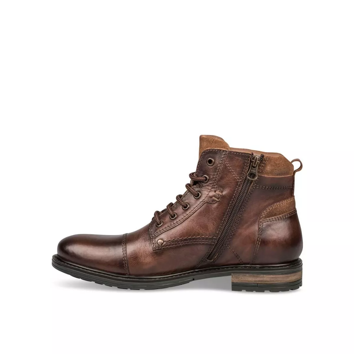 Bottines COGNAC DENIM SIDE CUIR