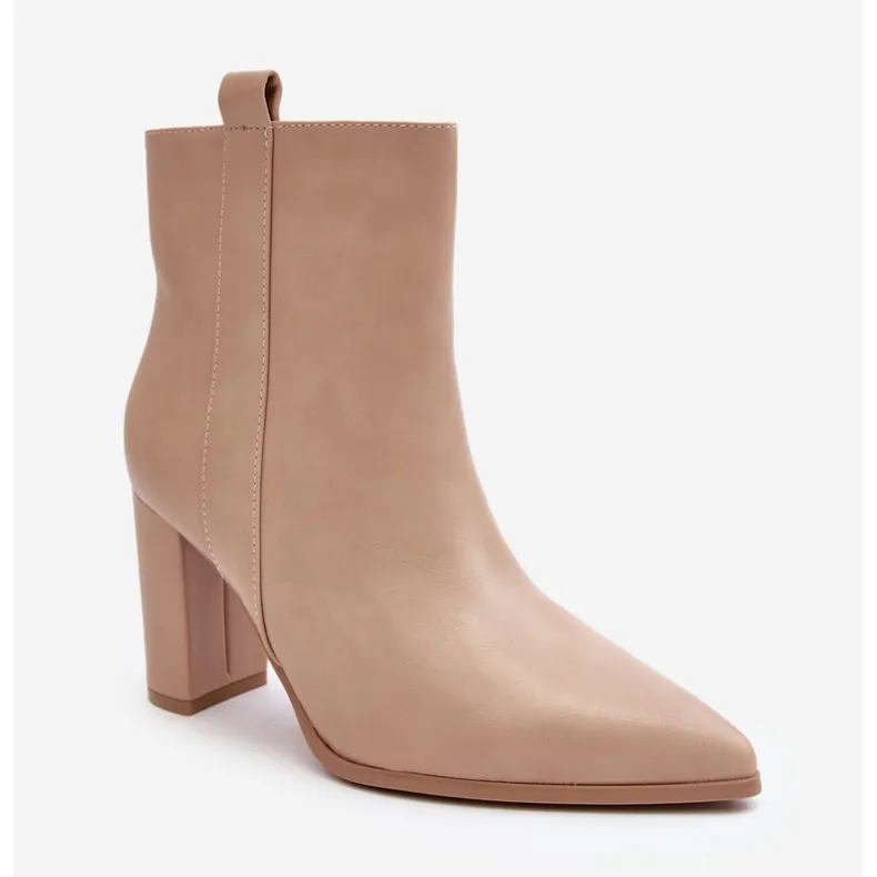 Bottines Cuir Femme Beige Vevine