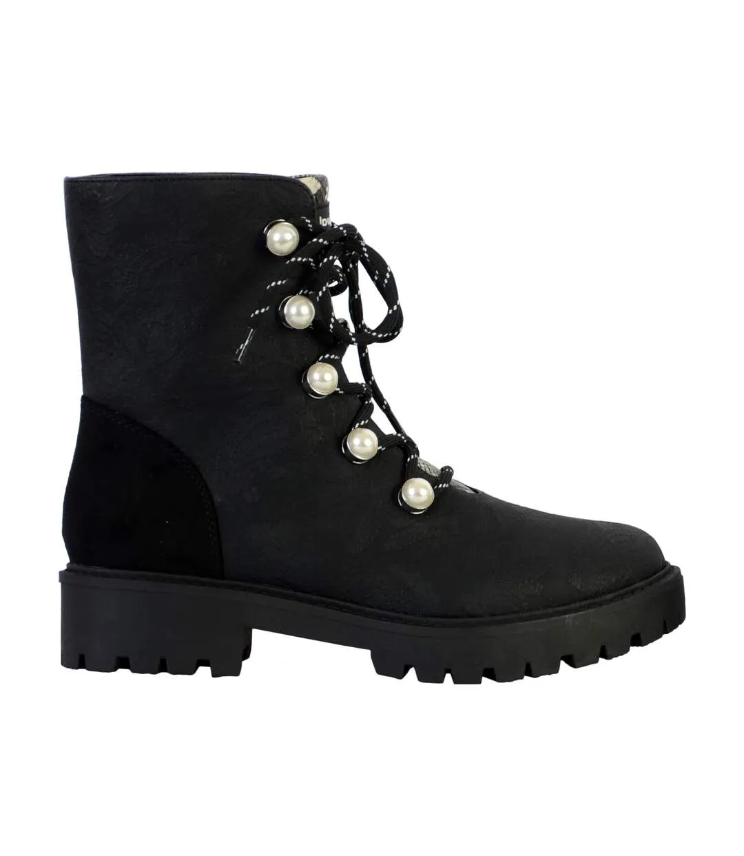 Bottines Cuir Montante Desigual Biker Pearl