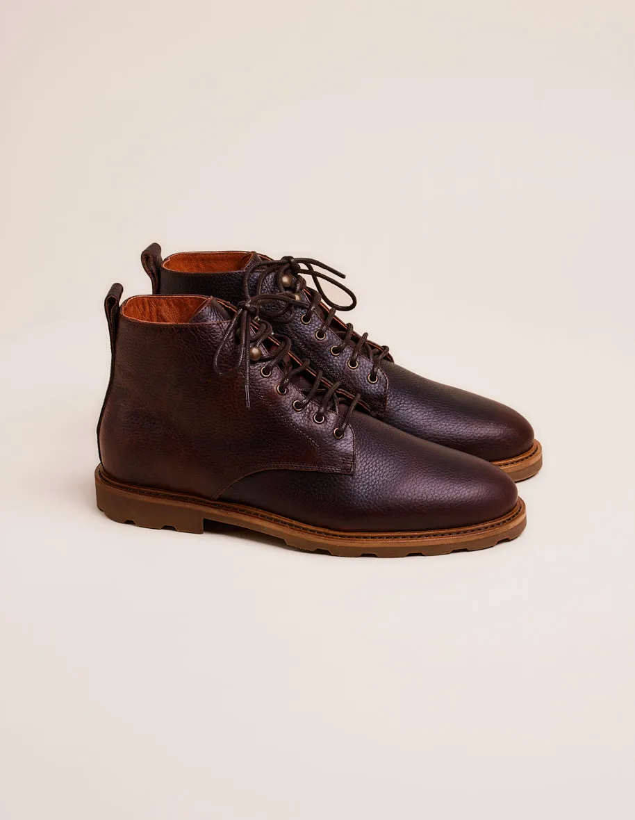 Bottines Eugène - Cuir pull-up grainé marron