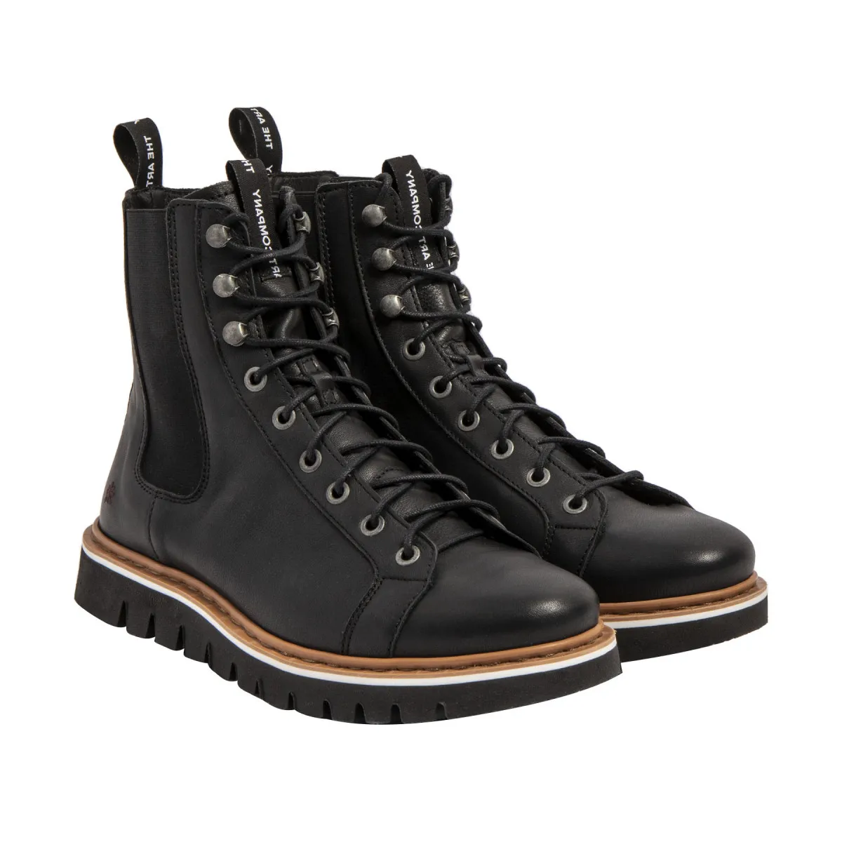 Bottines montantes chelsea en cuir - Noir