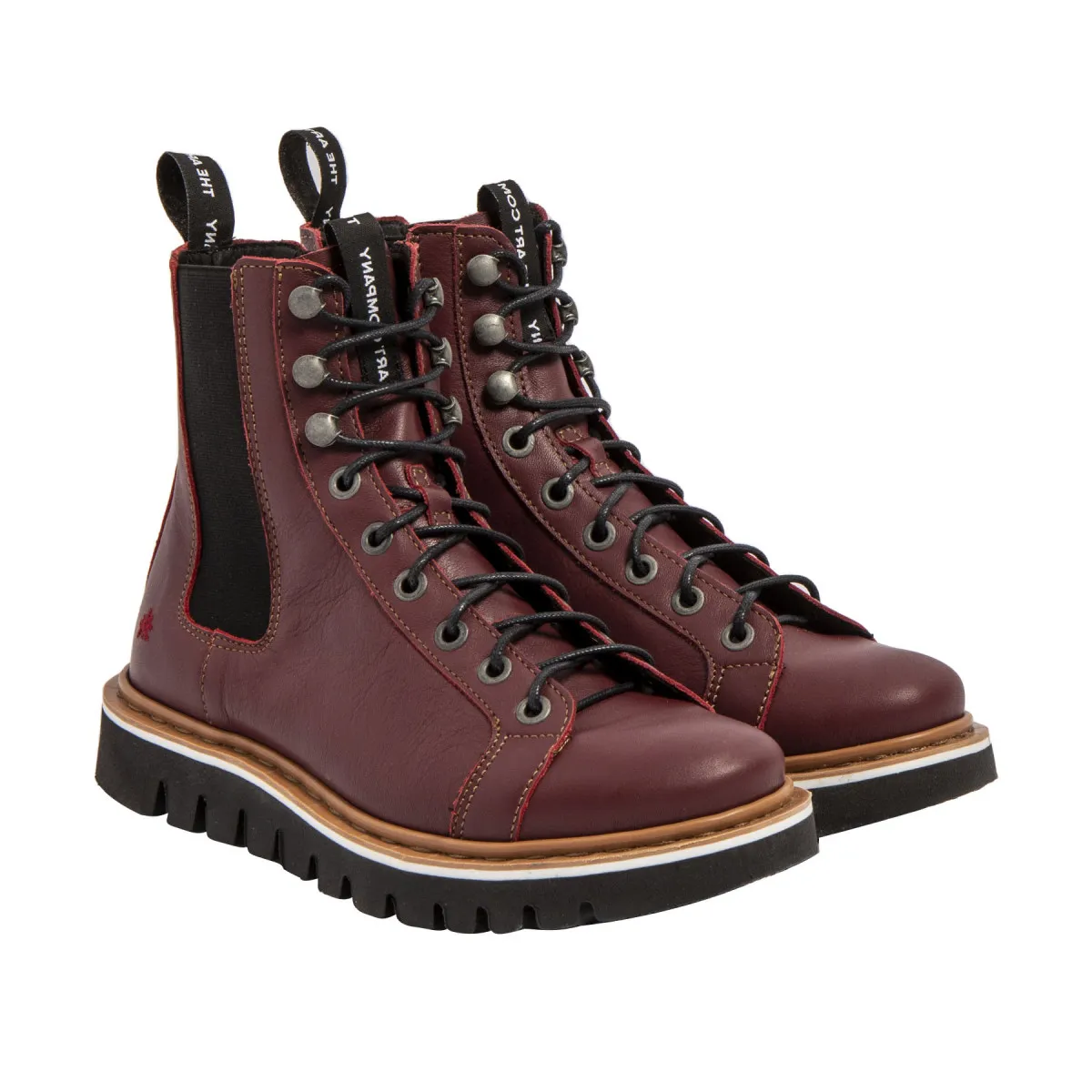 Bottines montantes chelsea en cuir - Rouge