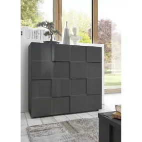 Buffet 2 portes en bois DAMA laqué antrhacite brillant | 3 Suisses