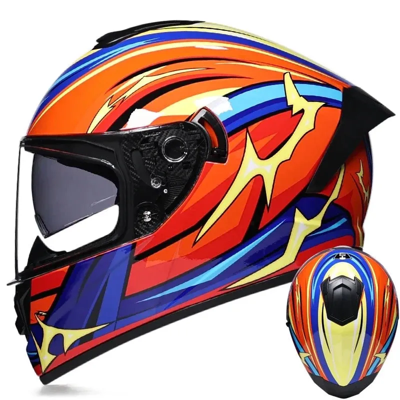 Casque de moto intégral course avec Double lentille Seef