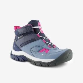 Chaussures imperméables de randonnée -crossrock mid bleues- enfant 28 au 34