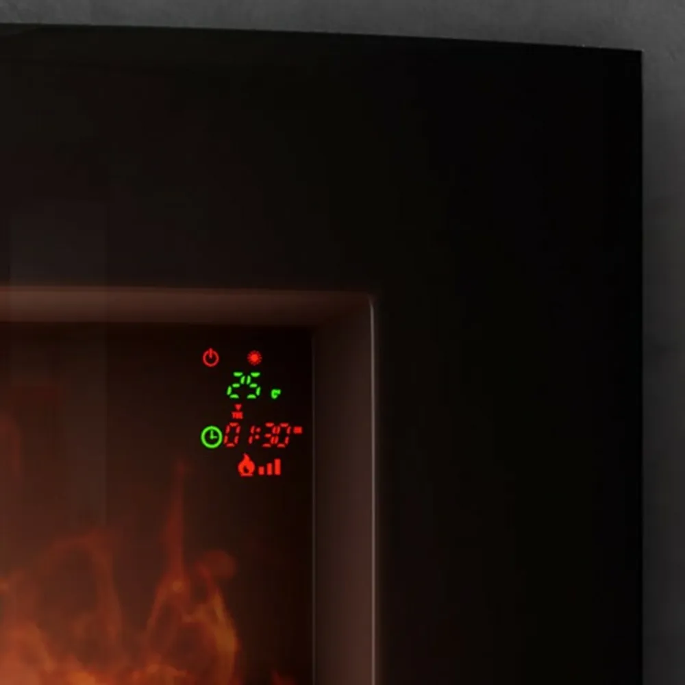Cheminée murale électrique décorative warm 3500 curved flames 2000w