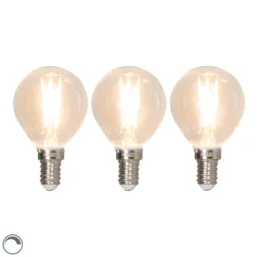 Ensemble de 3 lampes à bille à filament LED réglables E14 3W 350lm 2700K