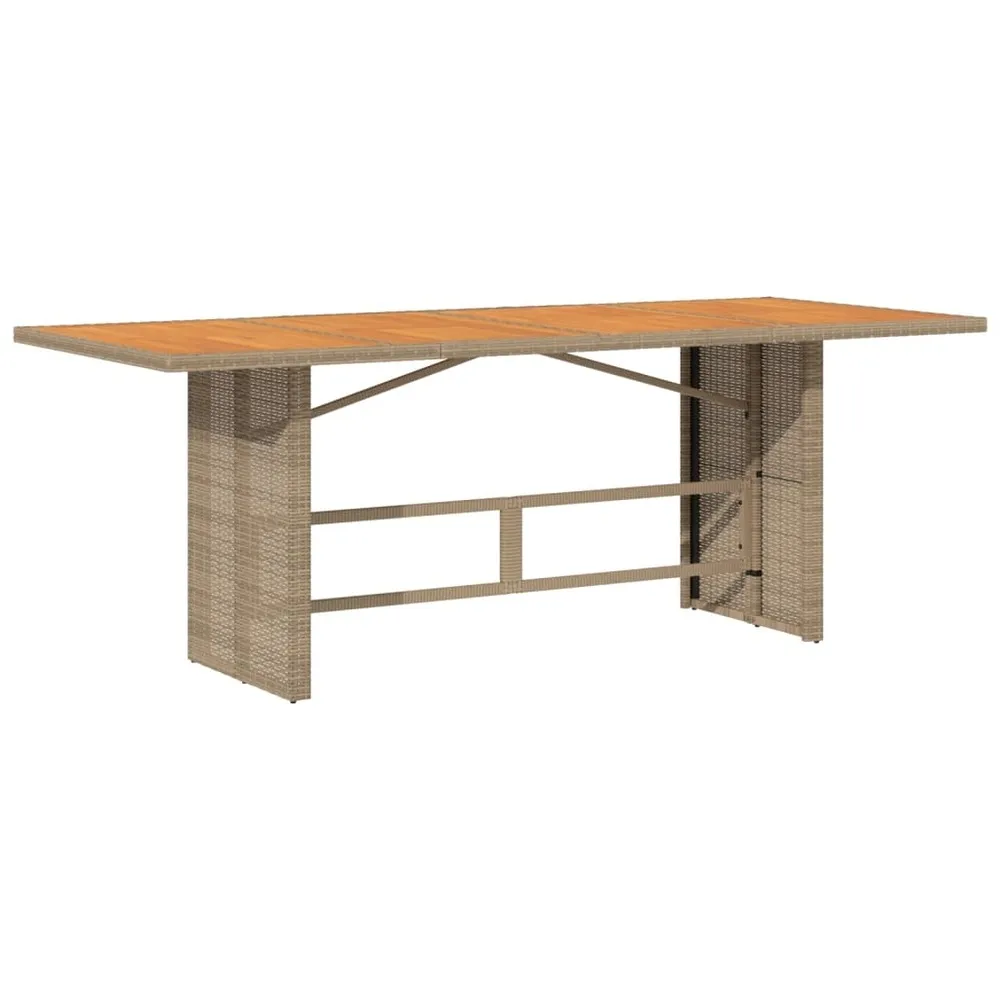 Ensemble à manger de jardin coussins 7 pcs mélange beige rotin