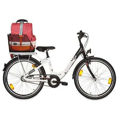 Grand panier de vélo noir sur porte bagage arrière Class Basil