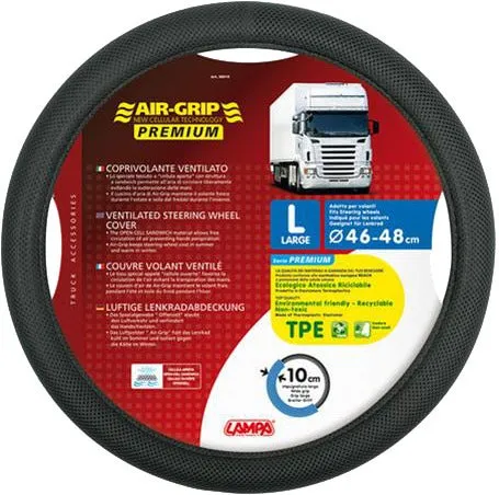 LAMPA - Couvre-volant AIR GRIP ventilé 46/48 cm noir - 936207 