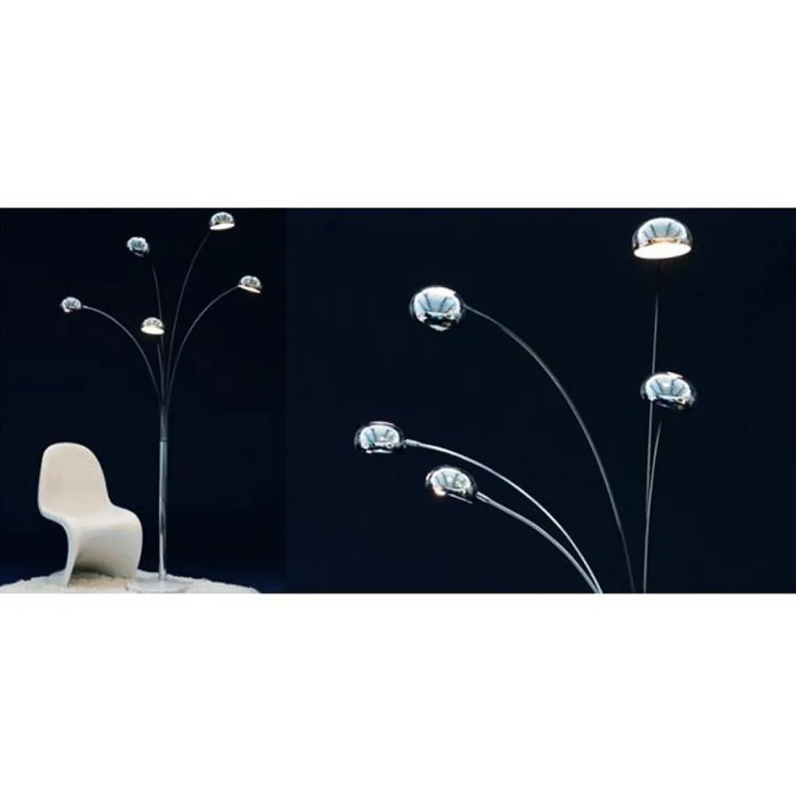 Lampadaire 5 Arcs chrome | Lampadaire 3 SUISSES