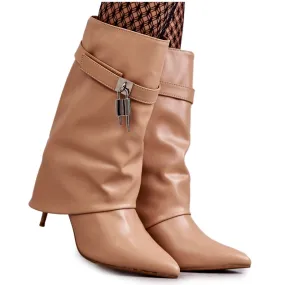 PG2 Bottines En Cuir Beige Steffi