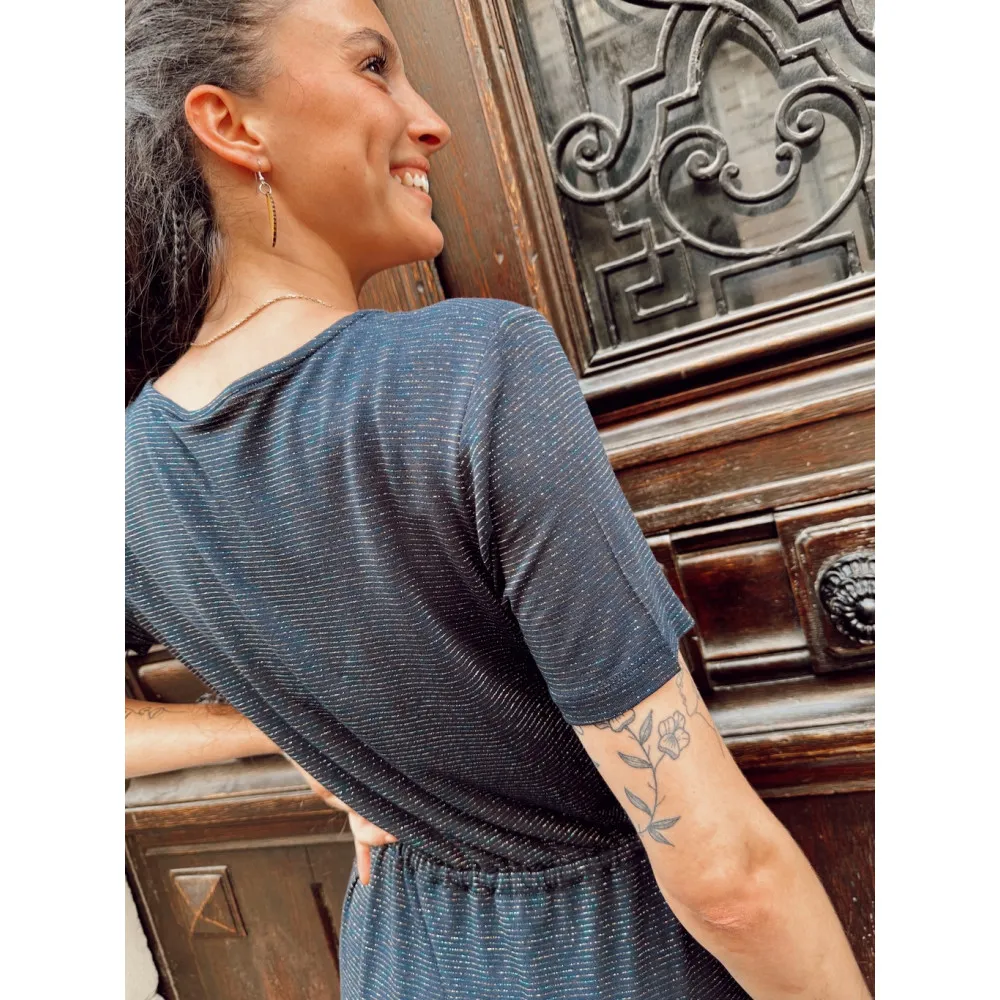 Pieces Robe Billone marine ou noir lurex