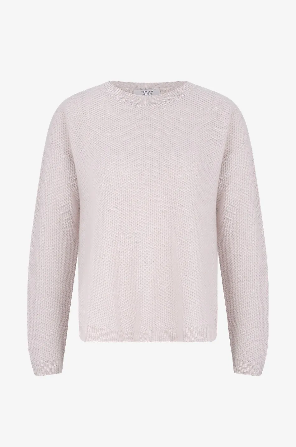 Pull boxy point de riz en cachemire biologique