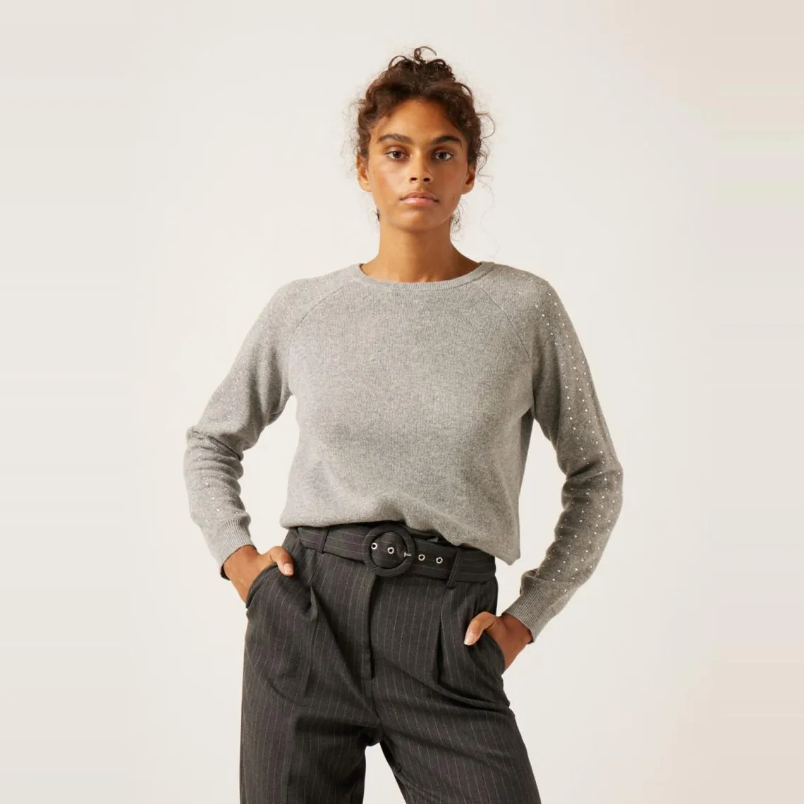 Pull femme gris chiné | 3 Suisses