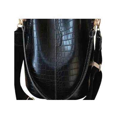 Sac à main Cabas Vintage Alligator Black