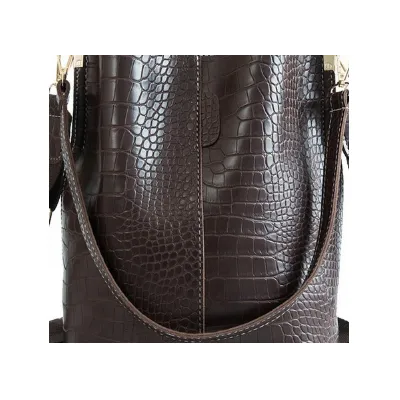 Sac à main Cabas Vintage Alligator Brown