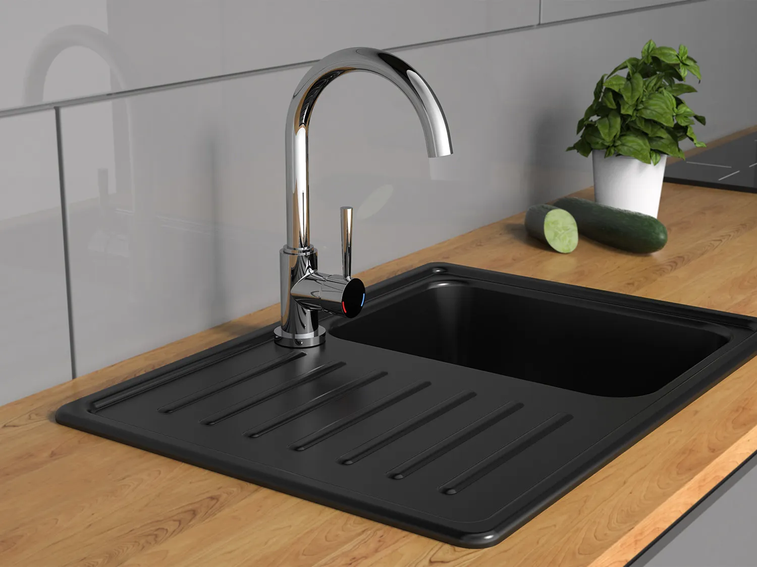 Schütte Mitigeur robinet de cuisine CORNWALL, avec bec courbé