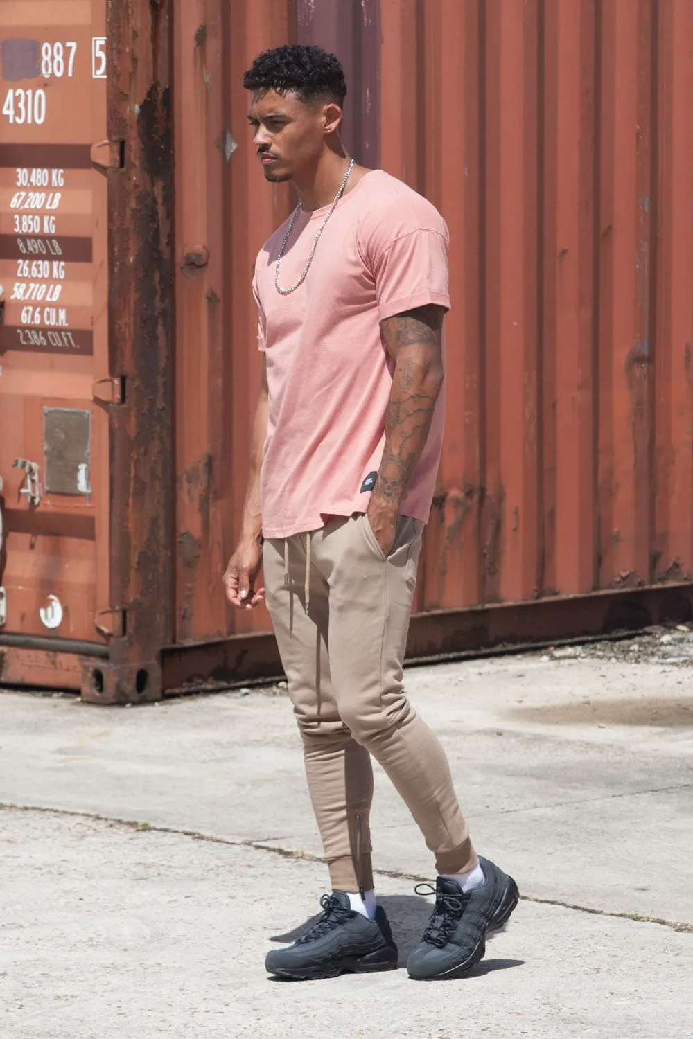 T-shirt épaules tombantes rose