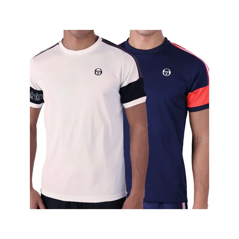 Tee-shirt de sport Sergio Tacchini Cross beige ou bleu marine