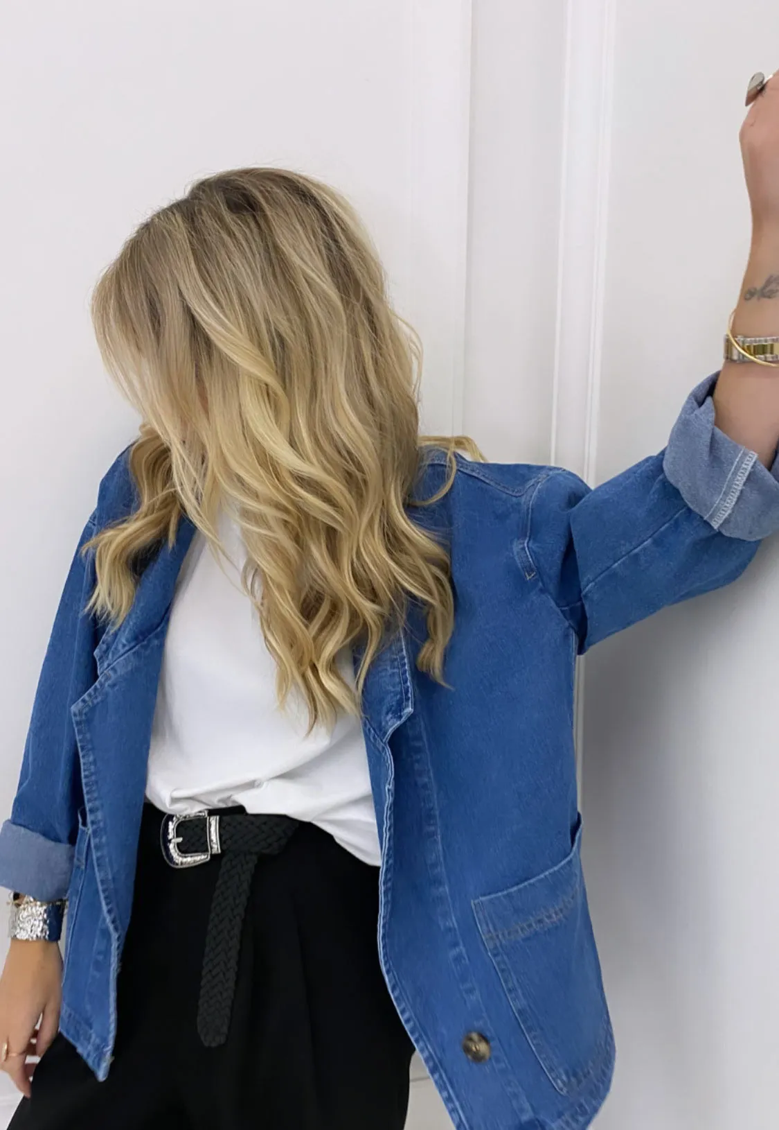 Veste bleue en jean oversize