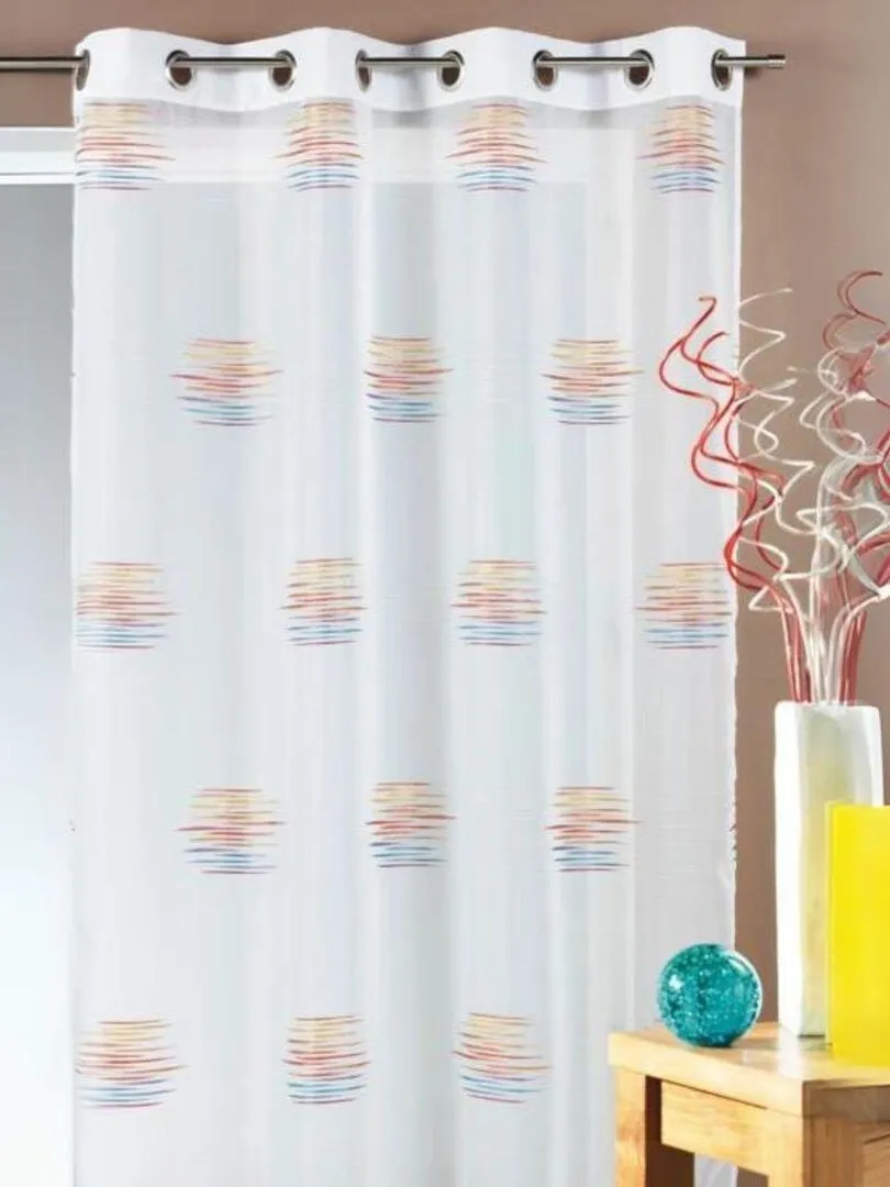 Voilage en jacquard à imprimés fantaisie - Orange