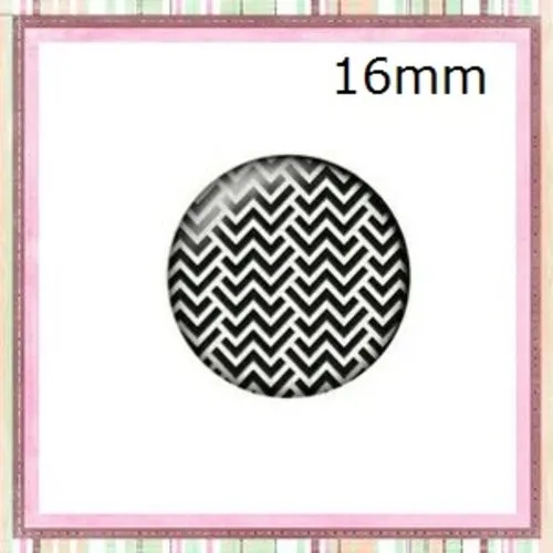 X2 cabochons noirs/blancs 16mm